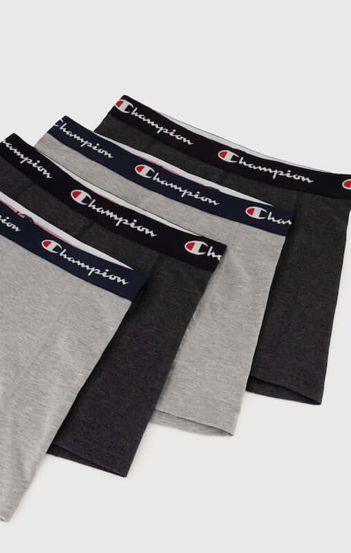 Champion Men’s Trunks 4 Pack – Black/Grey | Soft Stretch Cotton Underwear