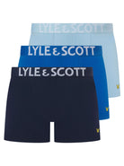 Lyle & Scott Men's 3 Pack Daniel Boxer Briefs – Peacoat, Azure & Nautical Blue