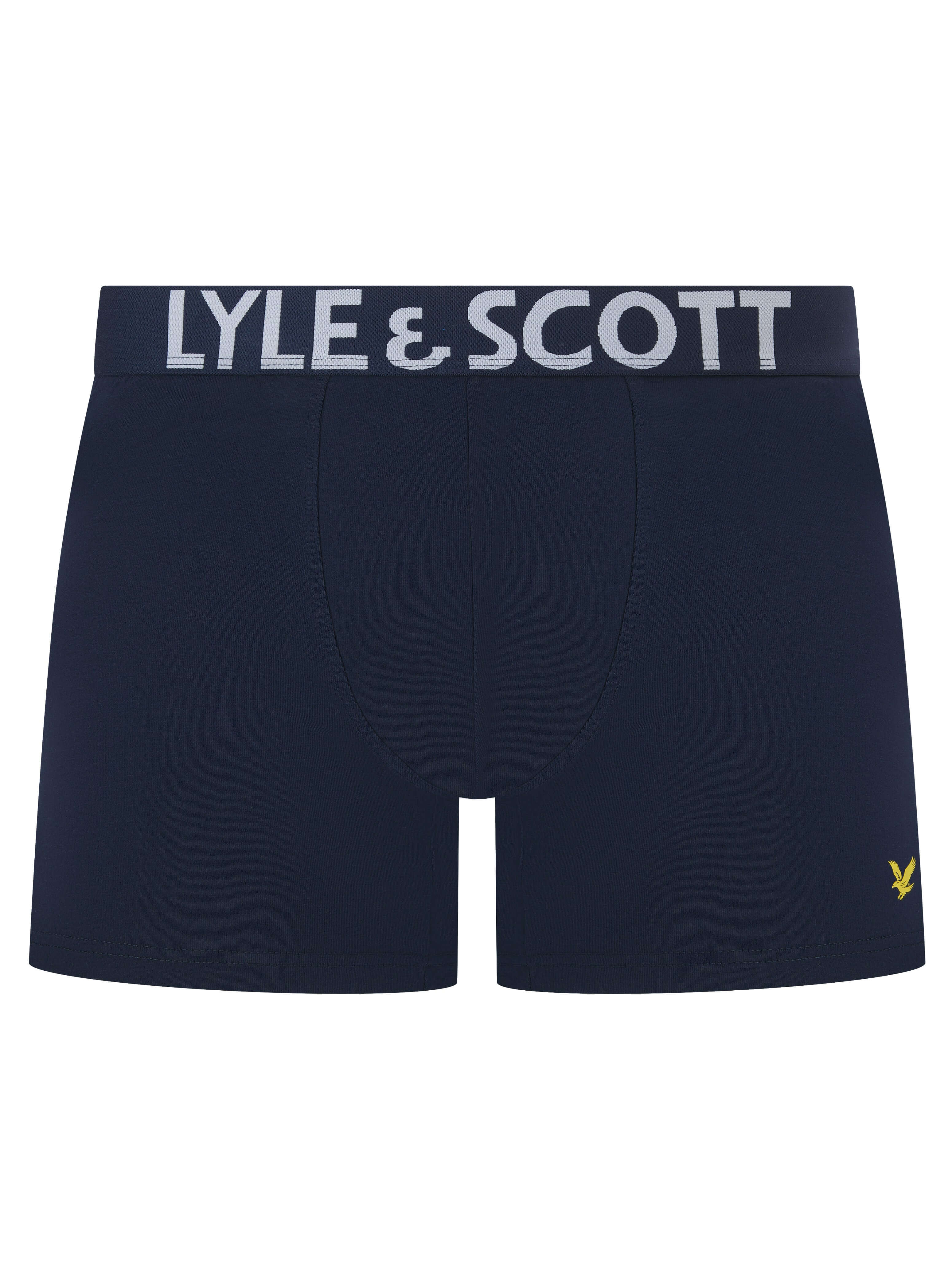 Lyle & Scott Men's 3 Pack Daniel Boxer Briefs – Peacoat, Azure & Nautical Blue