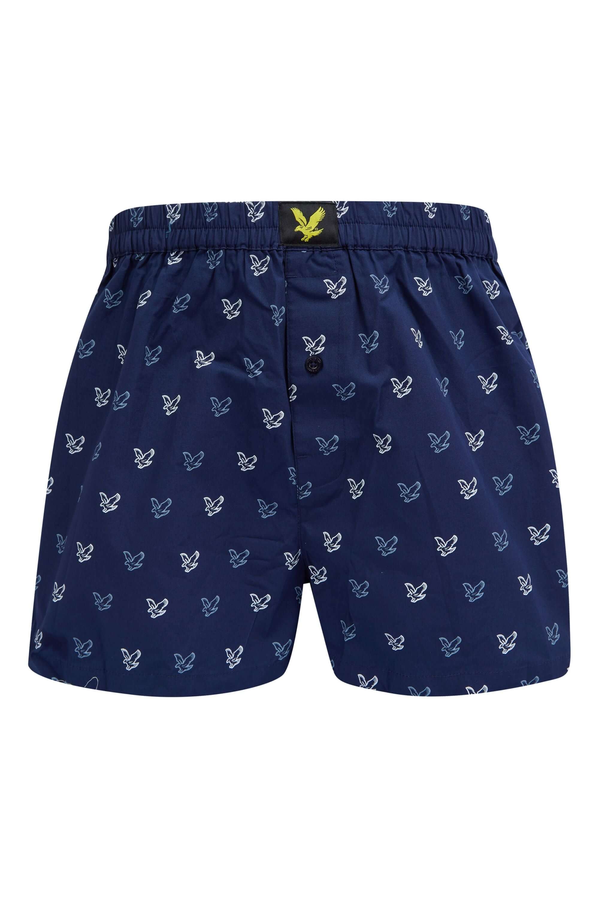 Lyle & Scott 3 Pack Lewis Men's Woven Boxers - Blue/Logo printed