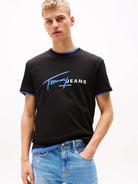 Tommy Hilfiger Graffiti Signature Logo T-Shirt - Black