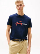 Tommy Hilfiger Graffiti Signature Logo T-Shirt - Dark Blue