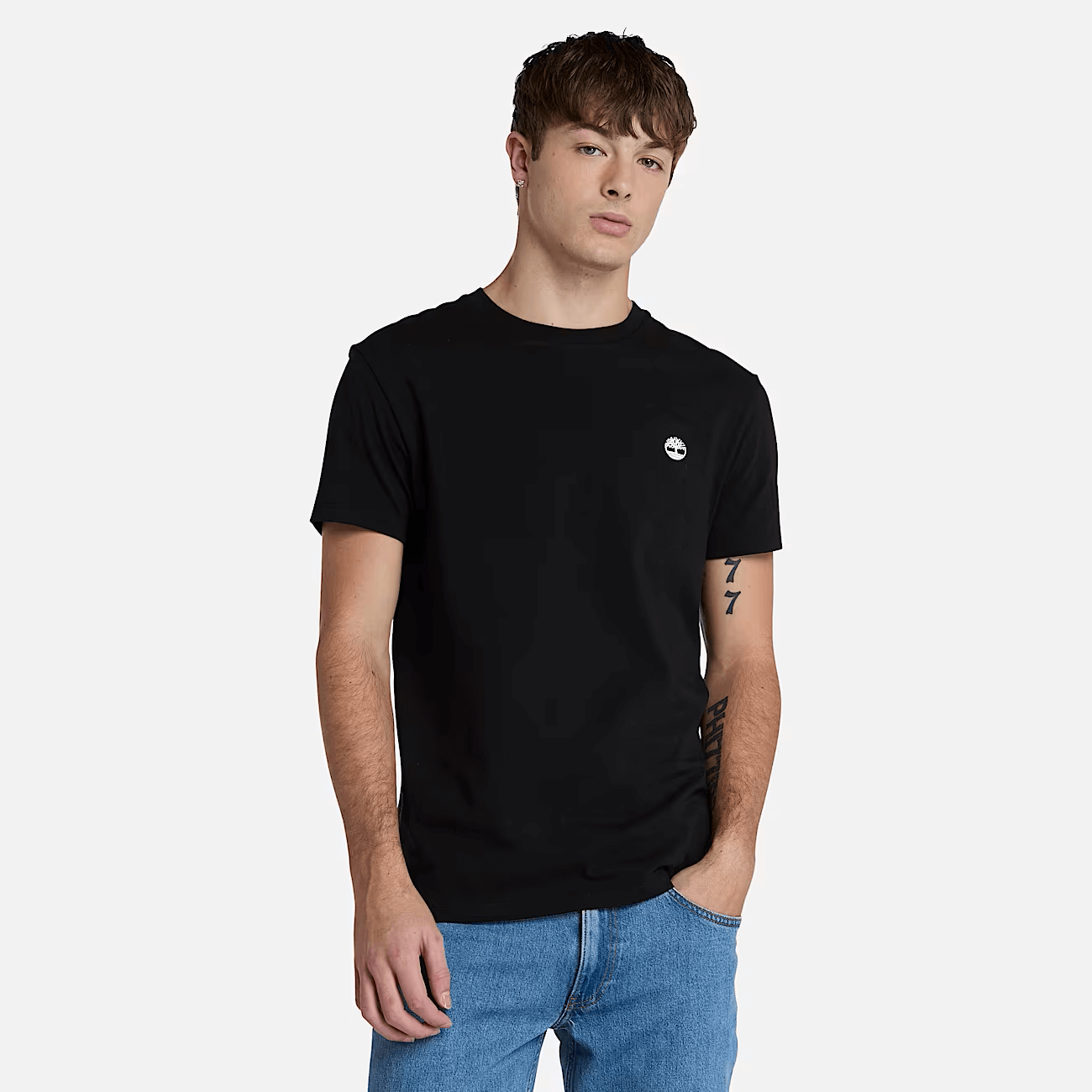 Timberland Dunstan River 3 Pack T-Shirt for Men - 100% Cotton, Black/Grey/White