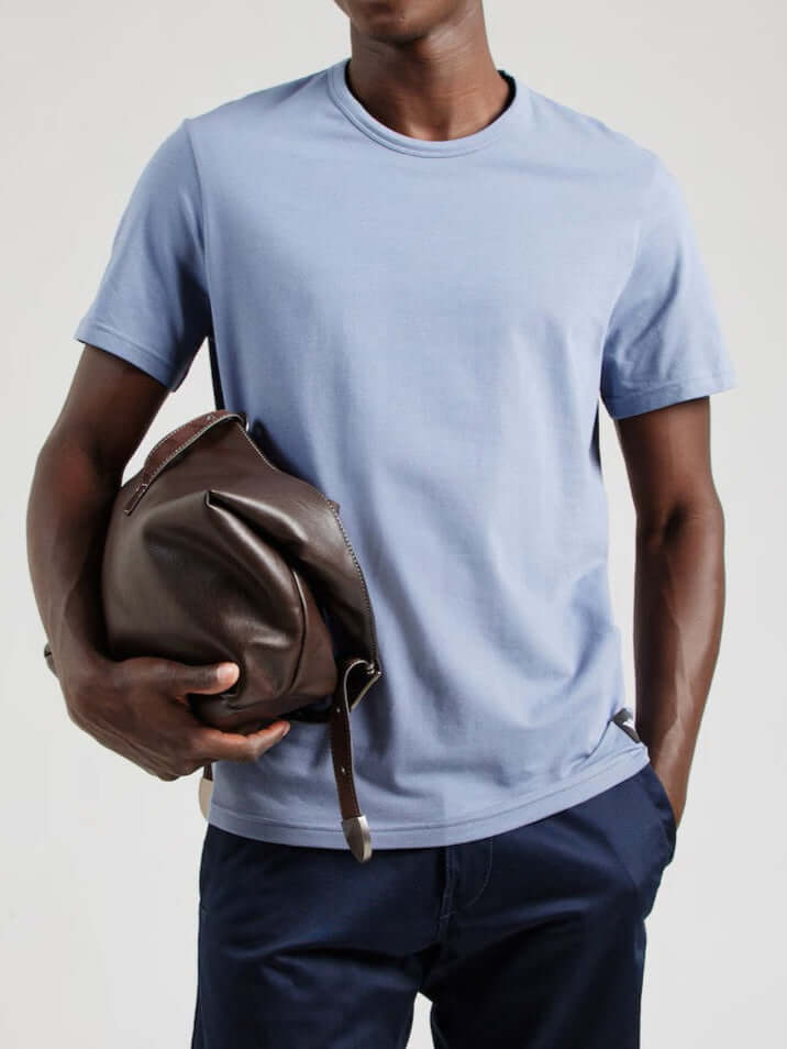 Emporio Armani 2-Pack Crew Neck Stretch Cotton Lounge T-Shirts - Peacoat / Light Blue