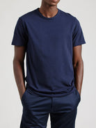 Emporio Armani 2-Pack Crew Neck Stretch Cotton Lounge T-Shirts - Peacoat / Light Blue