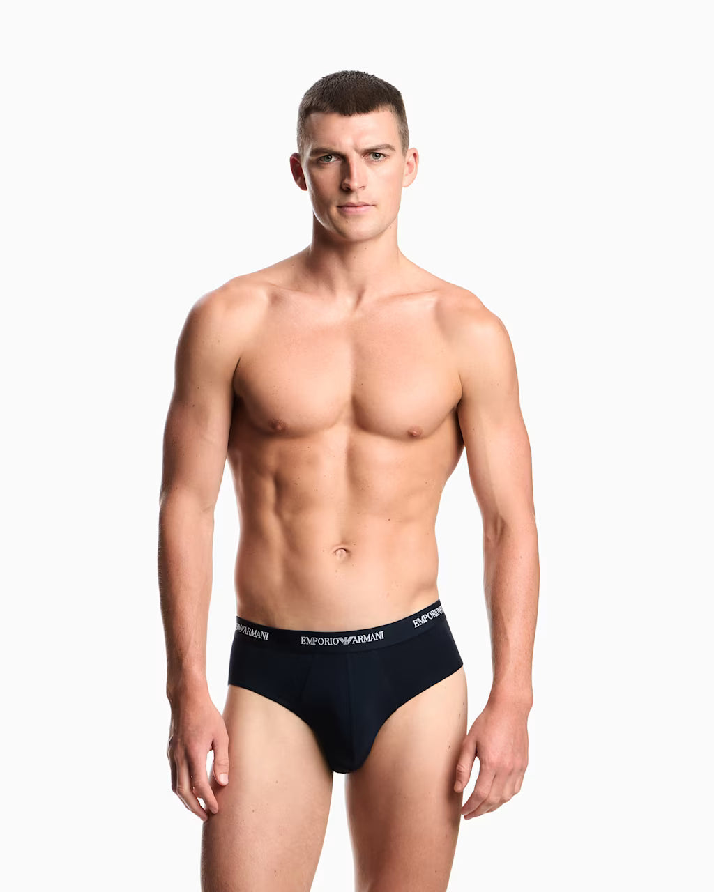 Emporio Armani 3 Pack Briefs Armani Blue model front