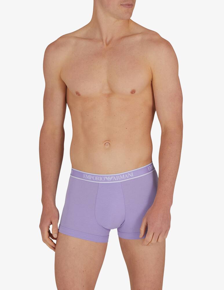 Emporio Armani 3 Pack Trunks Stretch Cotton - Violet/Green/Orange
