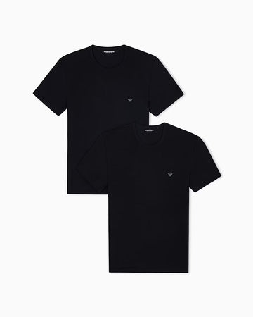 Emporio Armani Short Sleeve T-Shirt 2-Pack in Stretch Cotton Essential
