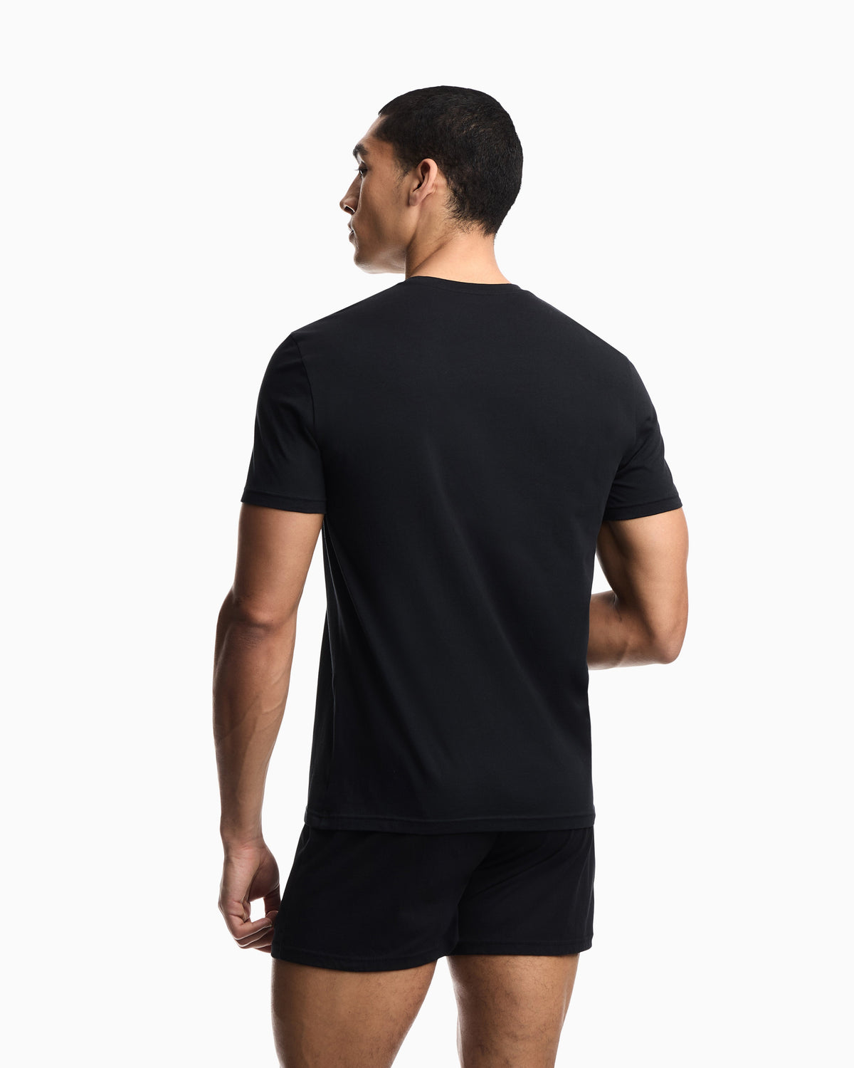 Emporio Armani 2 Pack T-Shirts Grey Melange Black model back
