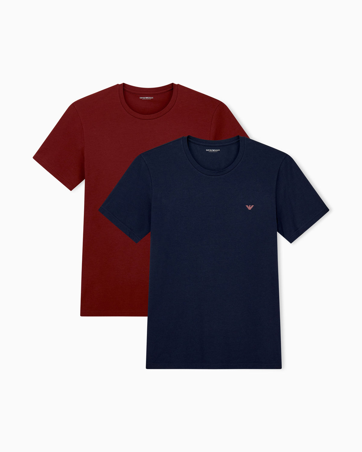 Emporio Armani 2 Pack T-Shirts Blue Brick front product view