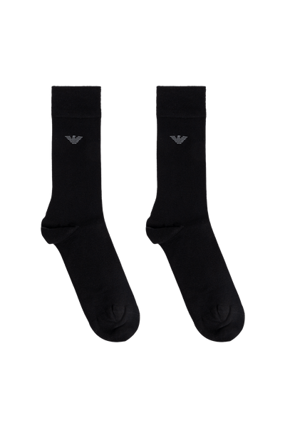 Emporio Armani Men’s Black Logo Crew Socks – Fine Knit Luxury
