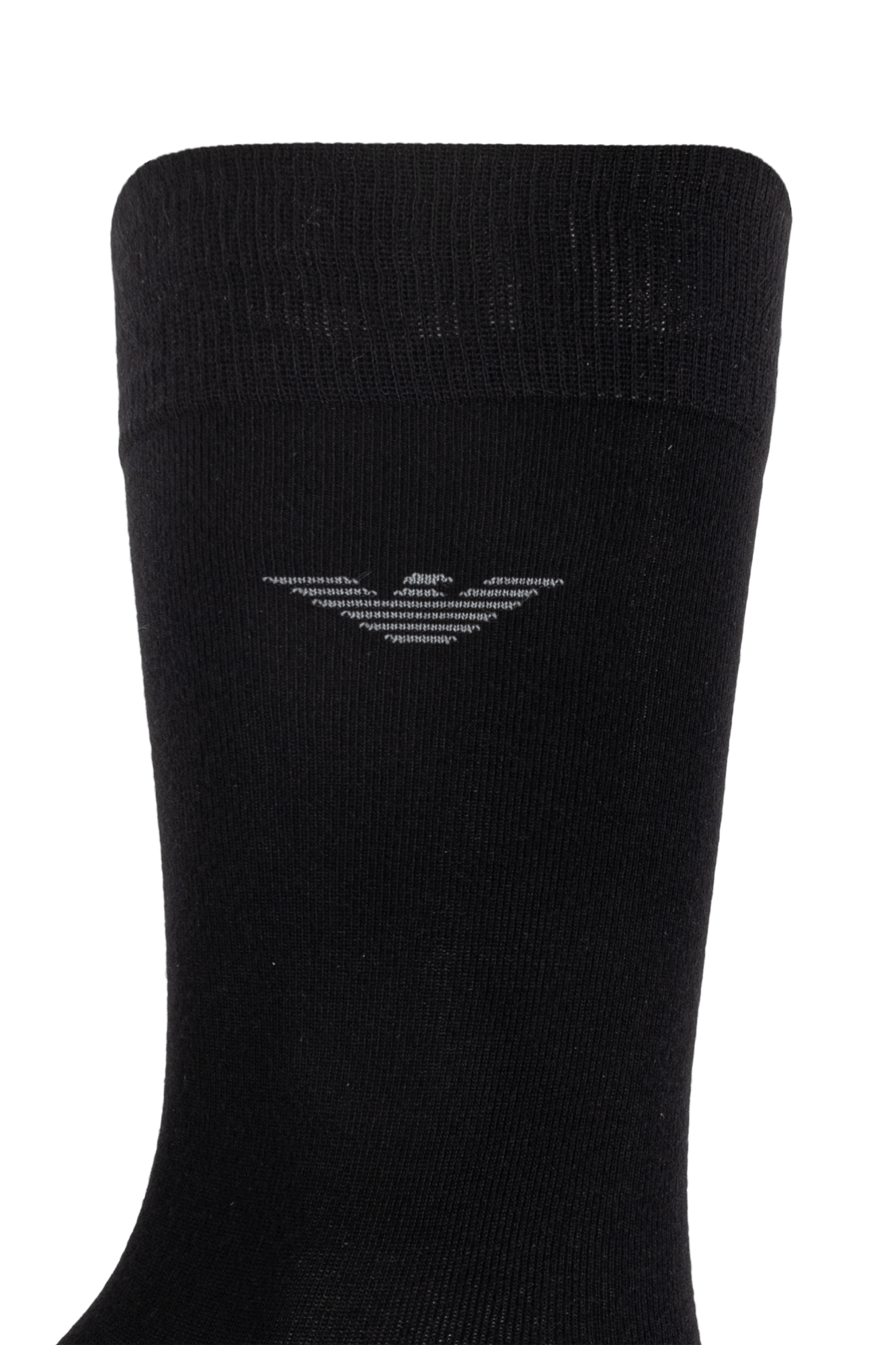 Emporio Armani Men’s Black Logo Crew Socks – Fine Knit Luxury