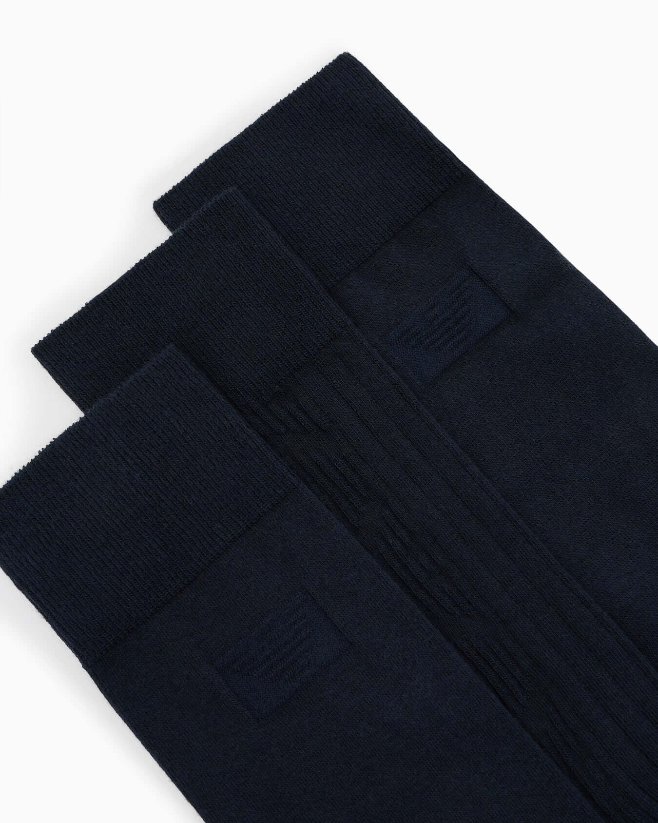 Emporio Armani 3-Pack Jacquard Cotton Stretch Socks – Black & Blue