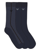 Emporio Armani 2 Pack Textured Cotton Blend Socks Texture Blue Armani Blue