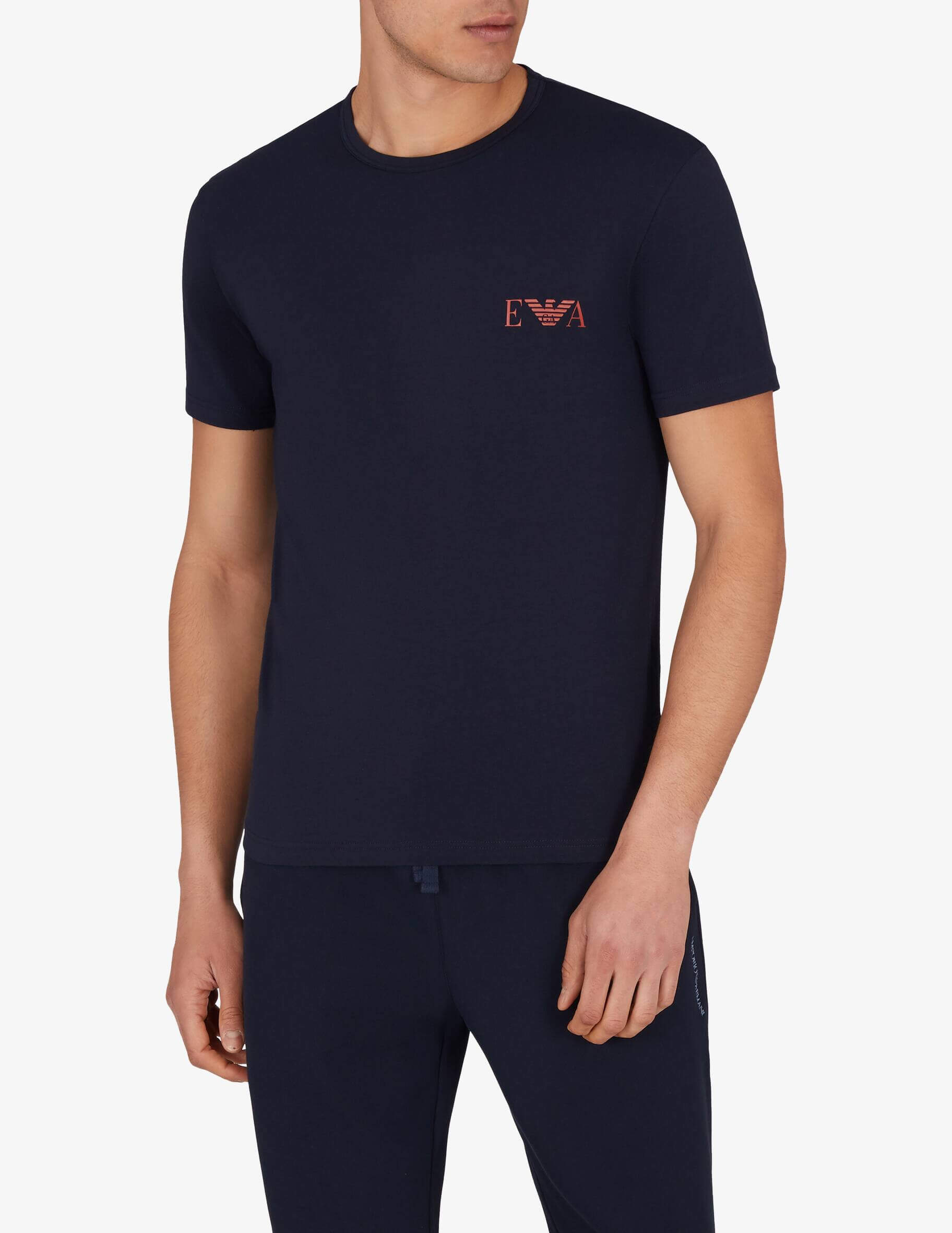 Emporio Armani 2 Pack Crew Neck Loungewear T-Shirt - Blue / Vintage Indigo