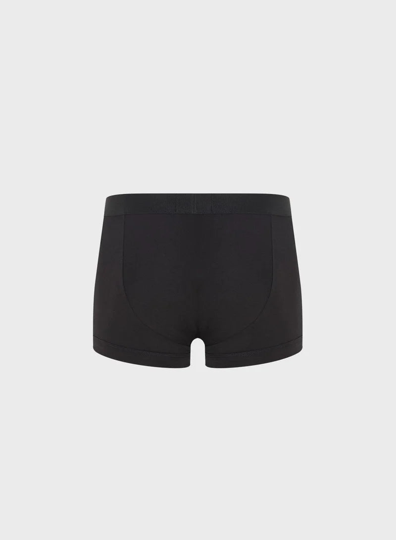 Emporio Armani 3-Pack Stretch Cotton Jersey Trunks, Black – Essential Logo Waistband