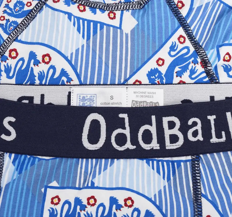 OddBalls England FA Retro Men’s Cotton Boxer Shorts – Official England Underwear