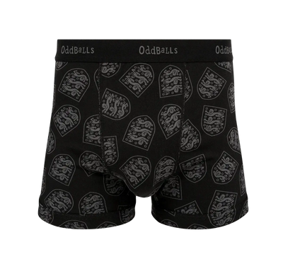 Oddballs England FA Black Mens Cotton Boxer Shorts – Official England Underwear