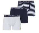 Lyle & Scott 3 Pack Men's Ethan Trunks - Peacoat/Stripes/ White