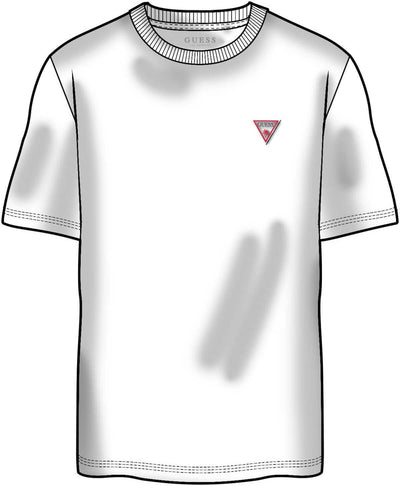 GUESS Men’s Cotton Triangle Logo T-Shirt – Regular Fit Crew Neck Tee