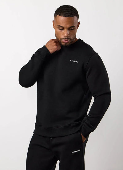 Gym King Fundamental Linear Crew Sweatshirt Black | Men’s Sweatshirt