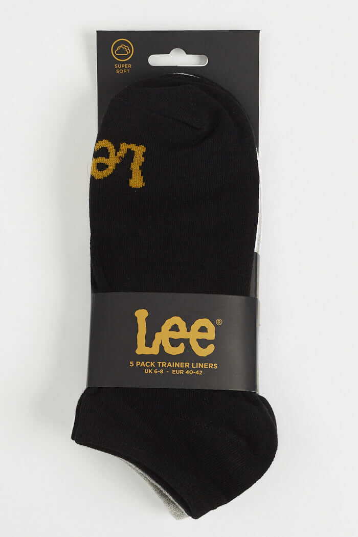 Lee Unisex 5 Pack Frankie Trainer Liners - White/Charcoal/Black/Grey