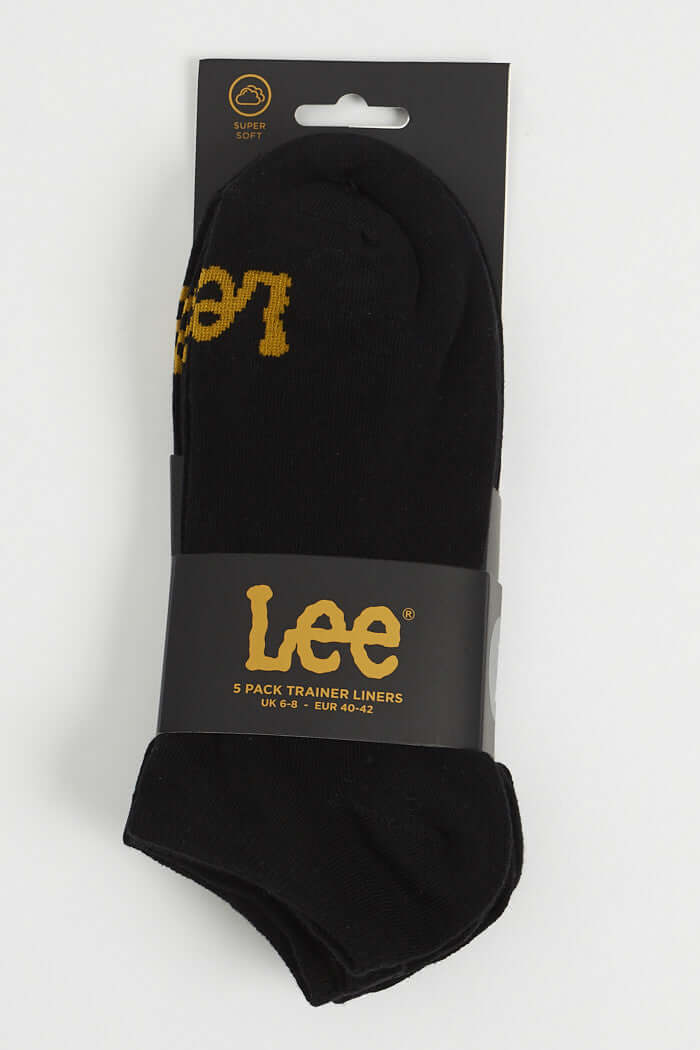 Lee Unisex 5 Pack Frankie Trainer Liners - Black