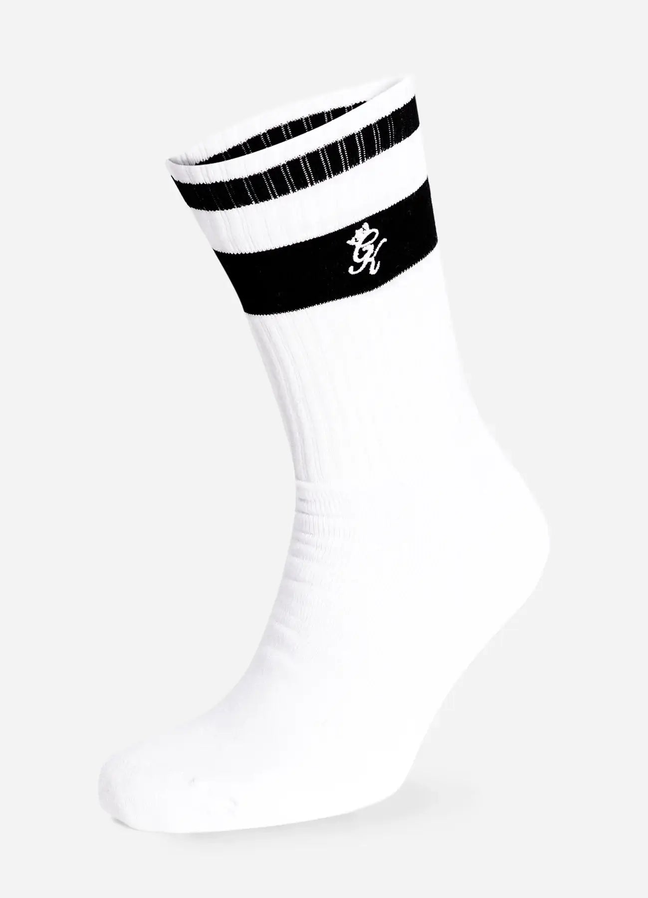 Gym King Ryu Socks – 2 Pack | Unisex Ribbed White Sports Socks