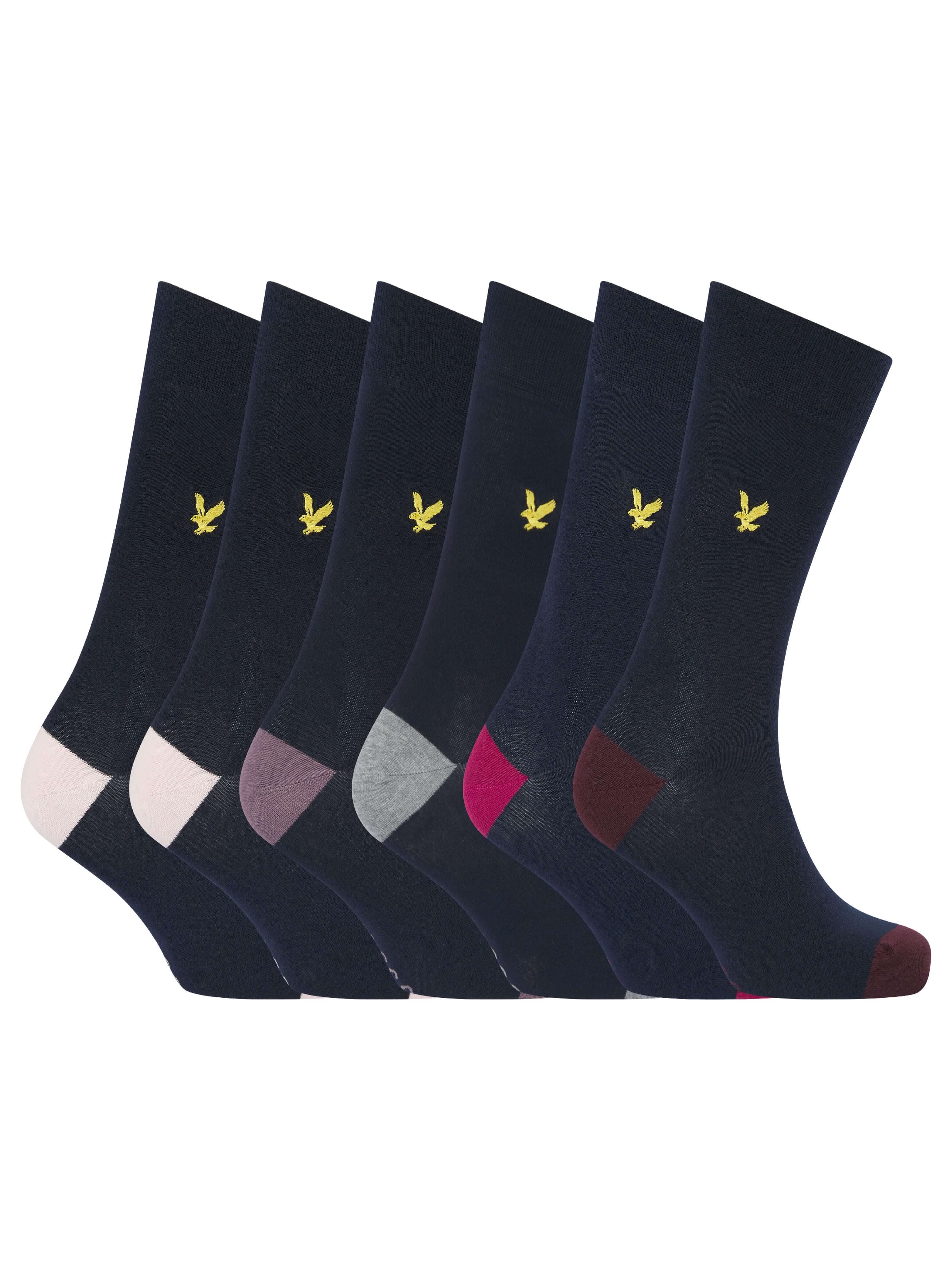 Lyle & Scott Graham 5 Pack Contrast Heel and Toe Socks