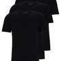 Boss 3 Pack Logo-Embroidered Regular Fit Cotton T-Shirts - Black