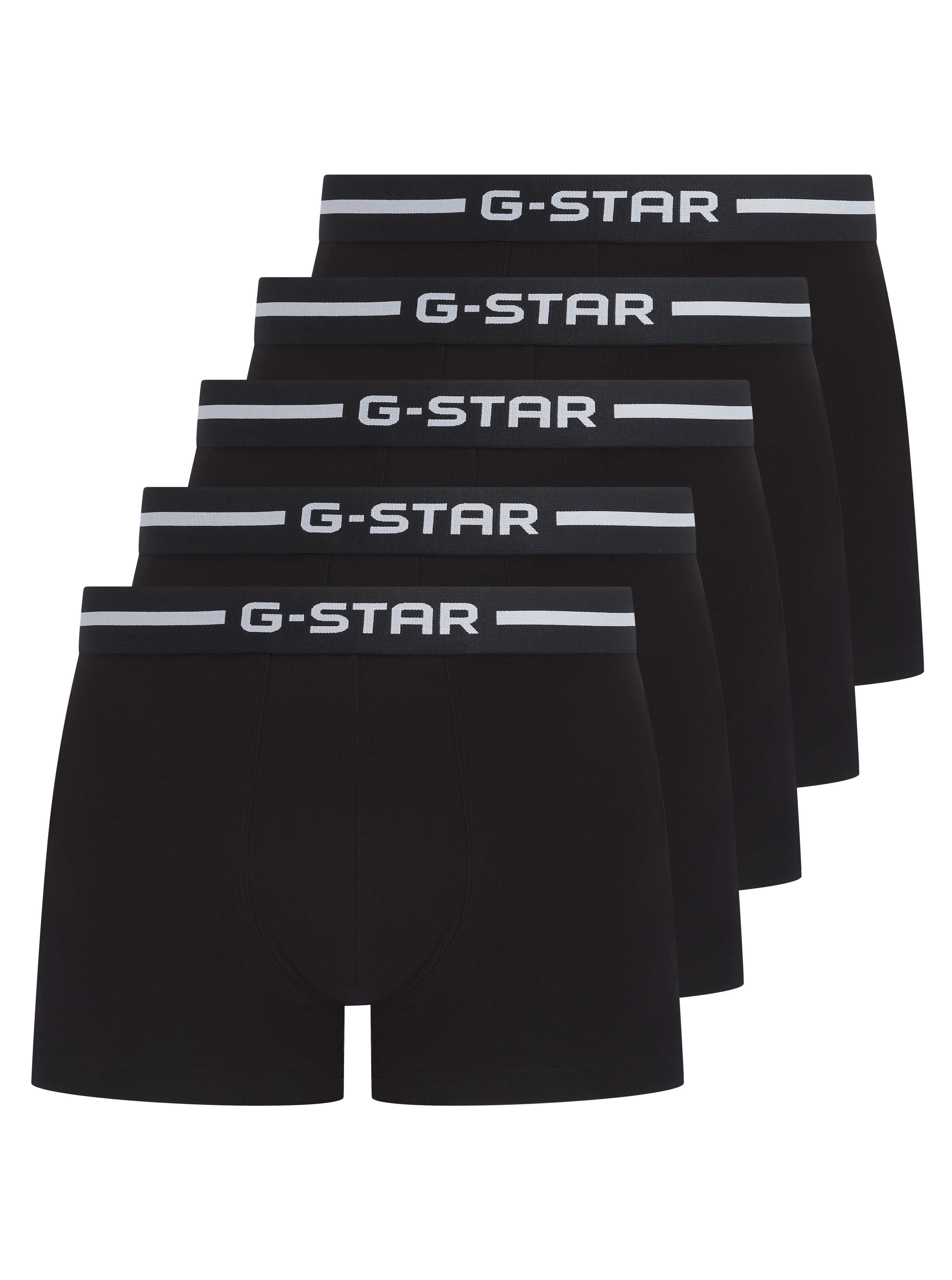 G-Star Men’s 5 Pack Cotton Stretch Trunks – Black
