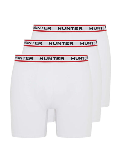 Hunter Men’s 3 Pack Heritage Logo Boxer Briefs – Bright White
