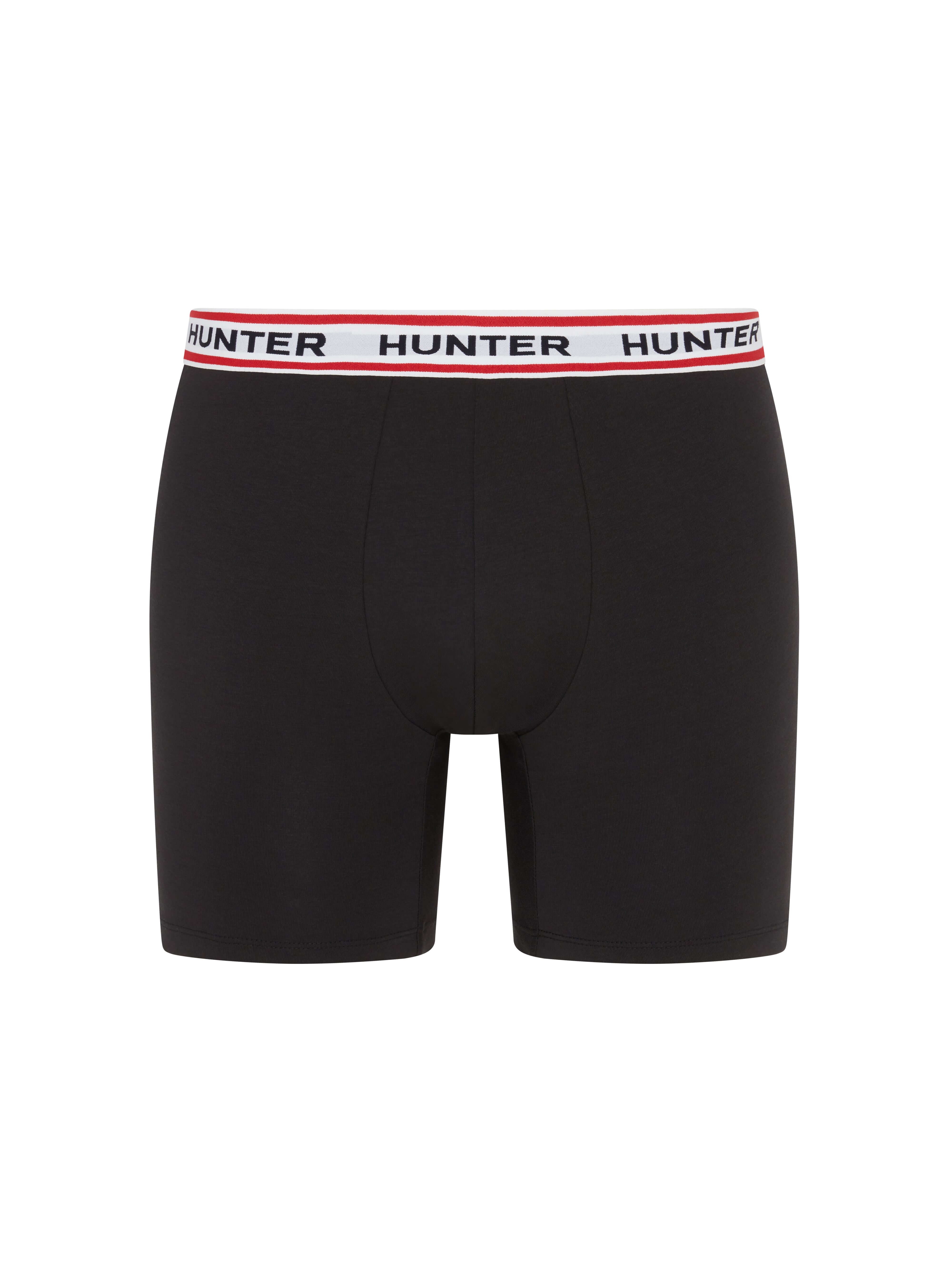 Hunter Men’s 3 Pack Heritage Logo Boxer Briefs – Black / White / Grey Marl