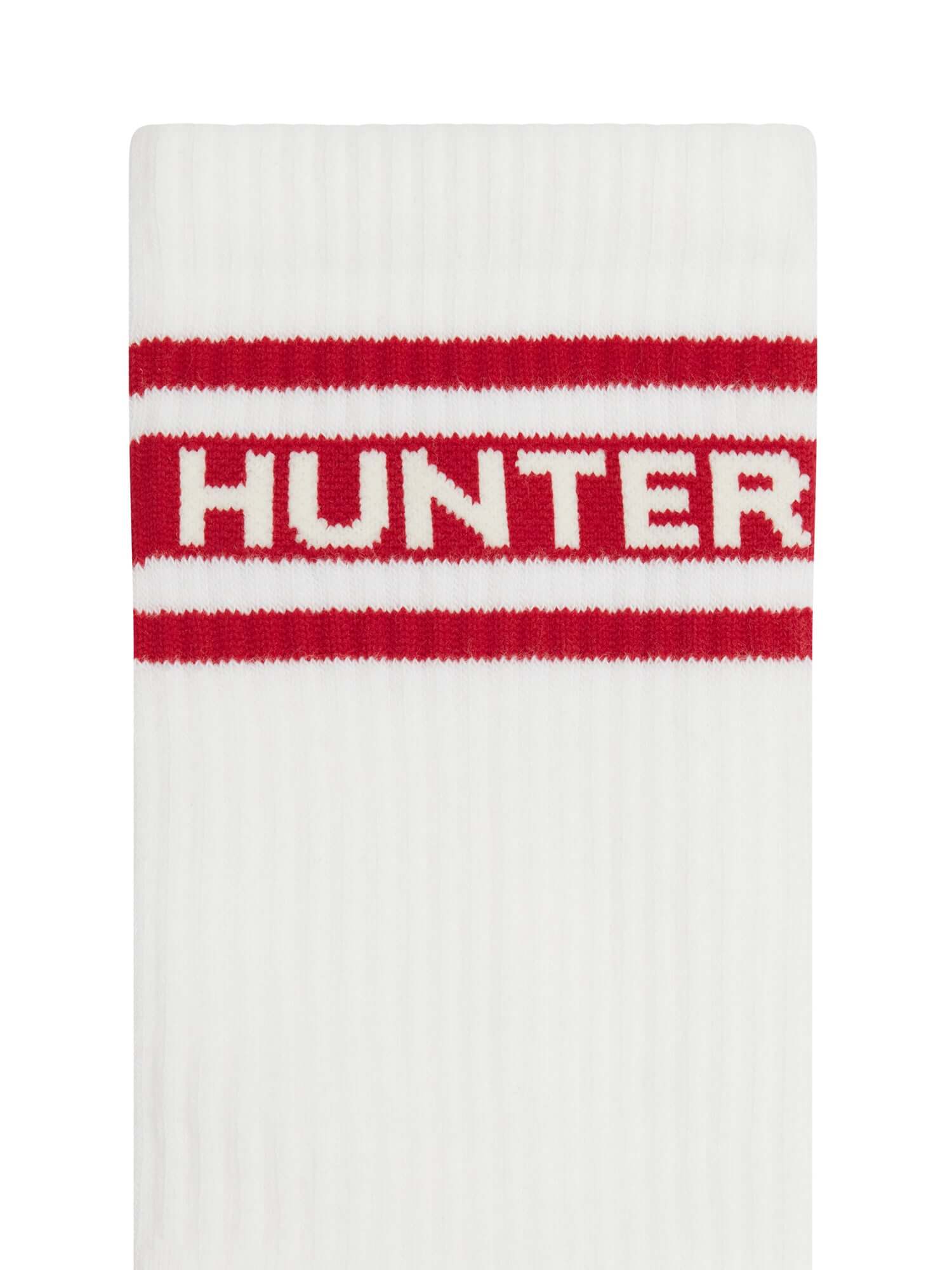 Hunter 3 Pack Organic Cotton Crew Socks - Bright White/Chillipepper Red