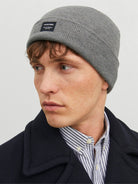 Jack & Jones JACDNA knit beanie - Grey Melange