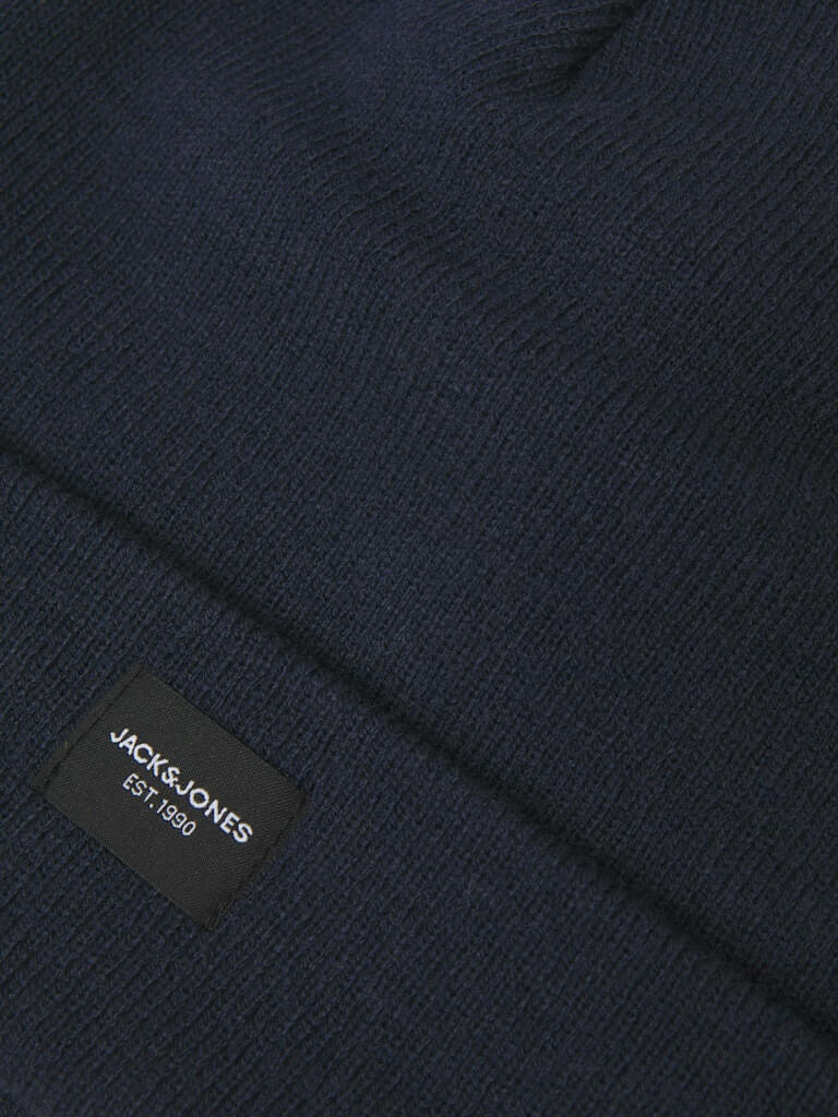 Jack & Jones Beanie & Scarf Gift Box Men’s Winter Knit Set - Oxblood Red / Navy