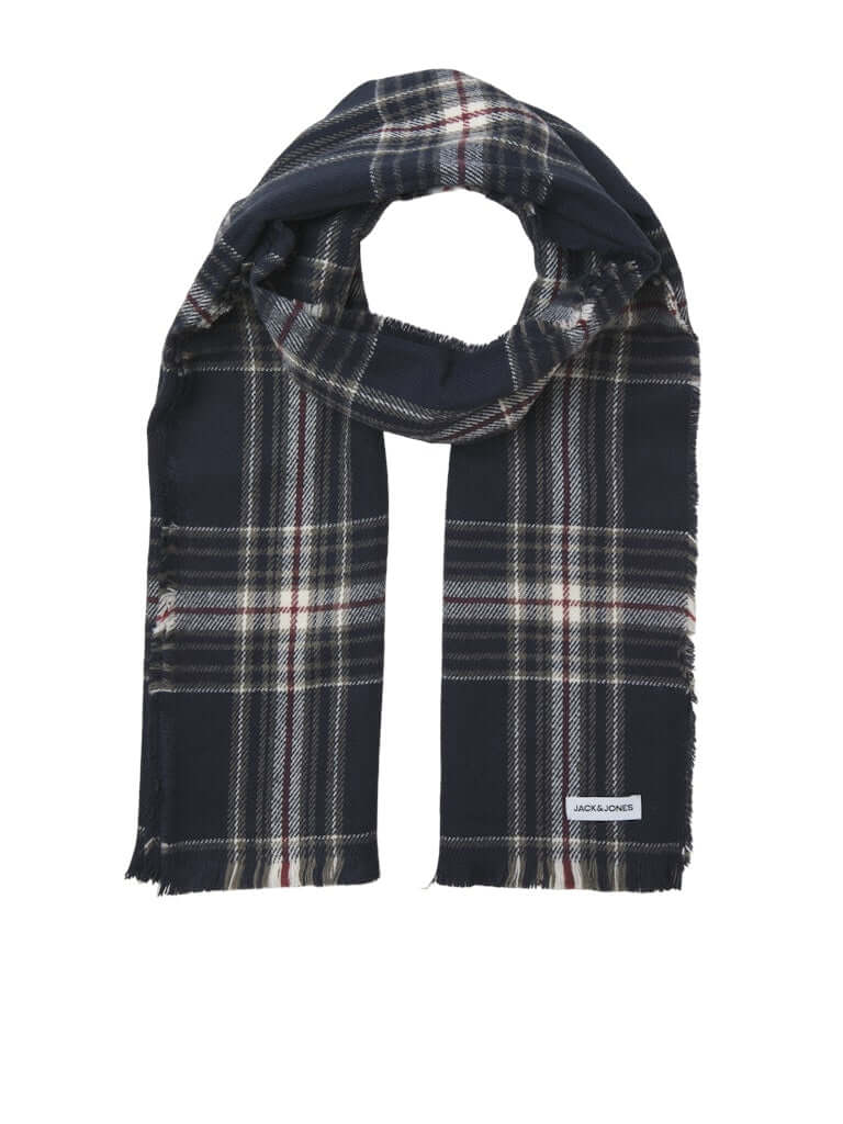 Jack & Jones Beanie & Scarf Gift Box Men’s Winter Knit Set - Oxblood Red / Navy