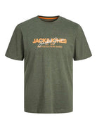 Jack & Jones 3 Pack JJalvis Crew Neck T-Shirts - Green/Blue/Charcoal