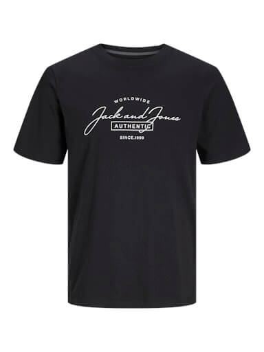 Jack & Jones 3 Pack JJFERRIS Crew Neck T-Shirts - Navy/Black/White