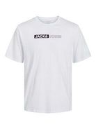 Jack & Jones 3 Pack JJECORP Crew Neck T-Shirts - White/Navy/Black (Logo Tee Play)