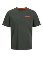 Jack & Jones 3 Pack JJERIK Crew Neck T-Shirts - Kombu Green/Navy Blazer / White
