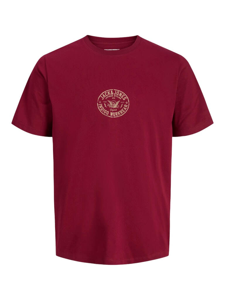 Jack & Jones JORRETRO Men’s 3-Pack Crew Neck T-Shirts – White, Red, Navy Blue