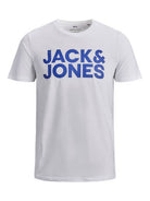 Jack & Jones 3 Pack JJECORP Crew Neck T-Shirts - White/Navy/Black Big Logo