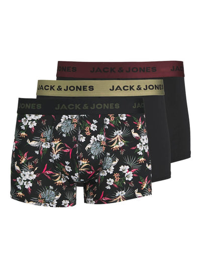 Jack & Jones Microfiber Trunks 3 Pack – Men’s Lightweight Stretch, Black