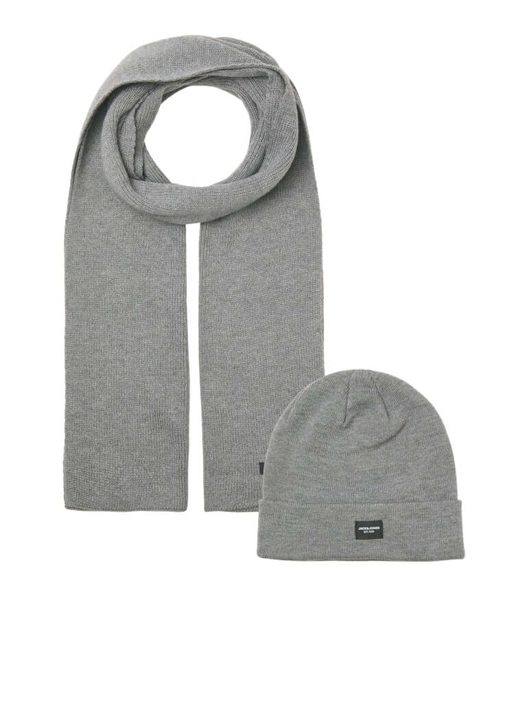 Jack & Jones JACDNA Scarf & Beanie Gift Box | Winter Knit Set for Men
