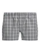 Jack & Jones Jacmilano 3 Pack Woven Boxers 100% Cotton - Poppy Seed Black / Blue Checks