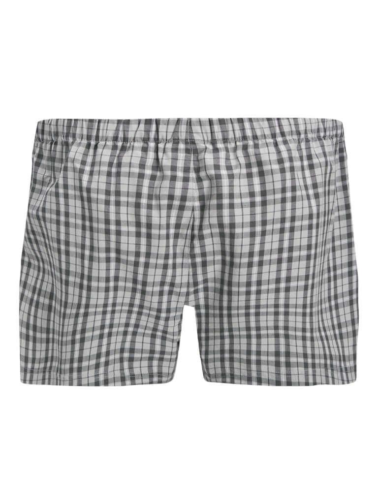 Jack & Jones Jacmilano 3 Pack Woven Boxers 100% Cotton - Poppy Seed Black / Blue Checks