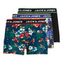 Jack & Jones Jacflower Trunks 3 Pack Cotton Stretch Boxers - Multi Print