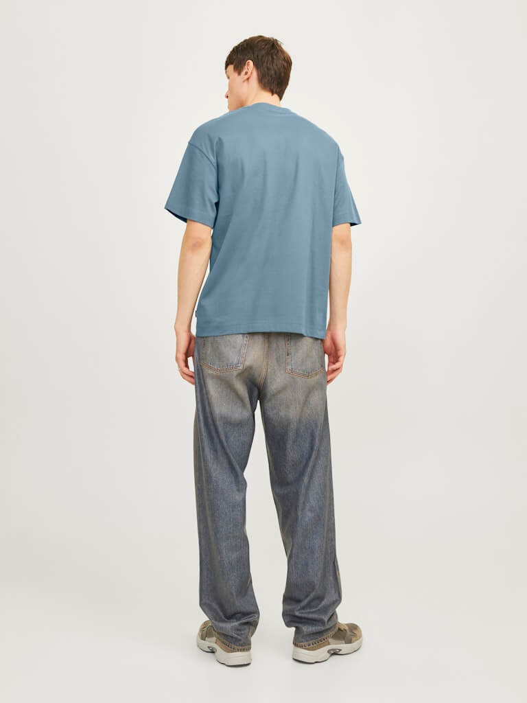 Jack & Jones JJEURBAN EDGE 1 Pack Crew Neck 100% Cotton T-Shirt - Blue