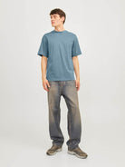 Jack & Jones JJEURBAN EDGE 1 Pack Crew Neck 100% Cotton T-Shirt - Blue